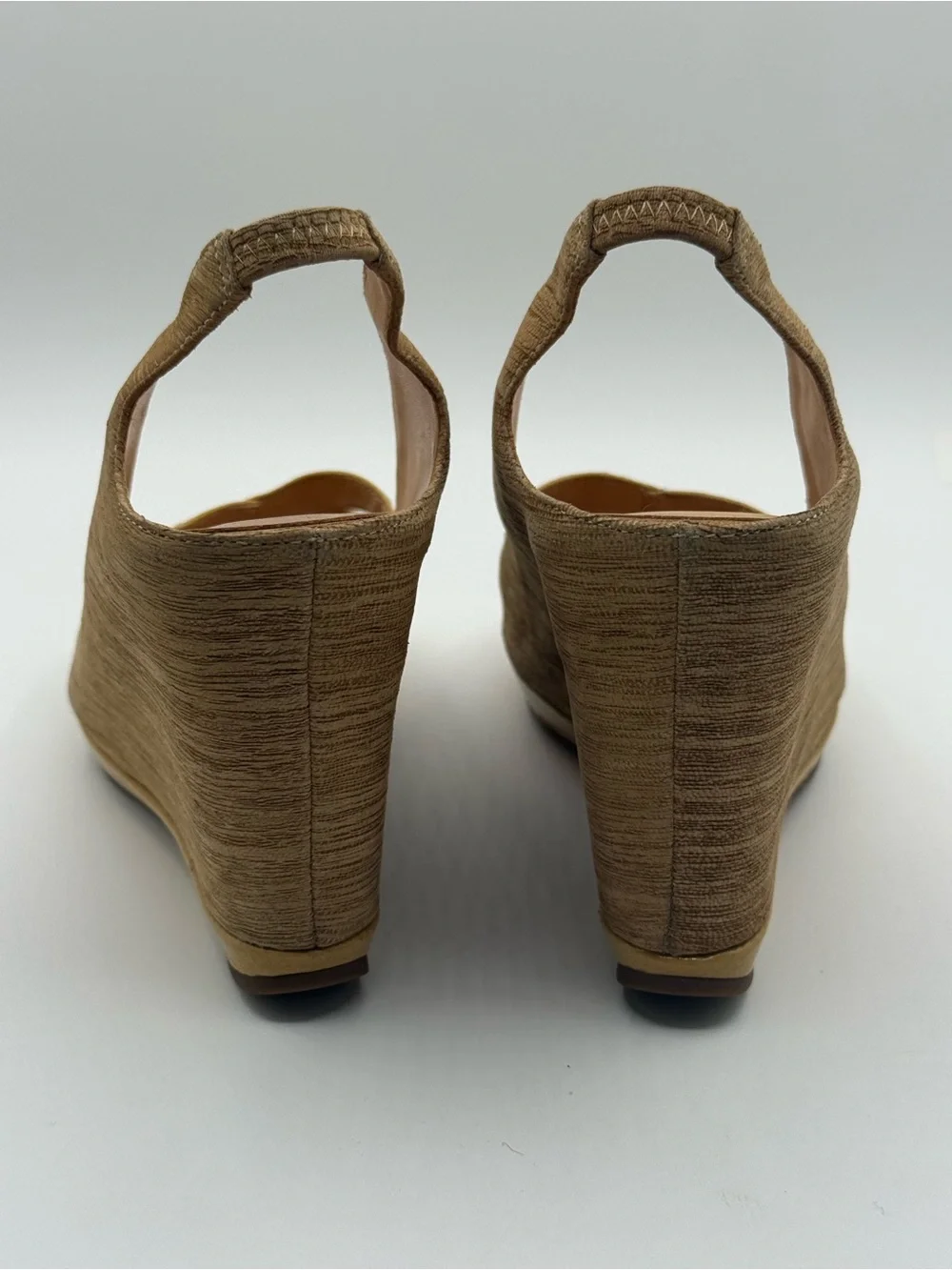 RARE MODERN VINTAGE Diva Sand Rockabilly Pinup Wedge Platform Heels Size 38